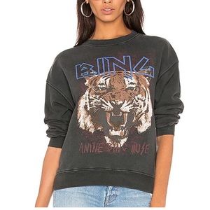 Anine Bing Black Tiger Graphic Sweater